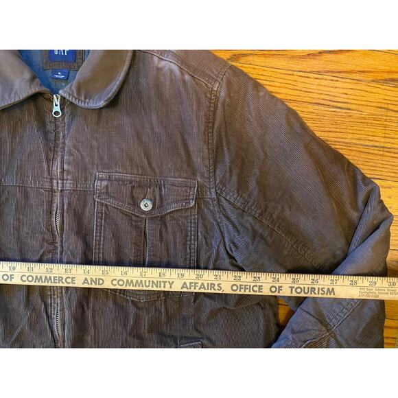 Vintage Y2K Gap Jacket Corduroy Quilted Contrast Collar Full Zip Brown Mens XL - Picture 5 of 10